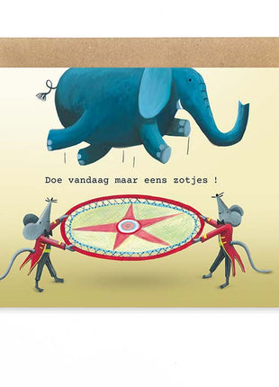 Wenskaart - Doe vandaag maar eens zotjes! (communie/verjaardag/feest) - Lifestyle - Van papier - Wenskaarten