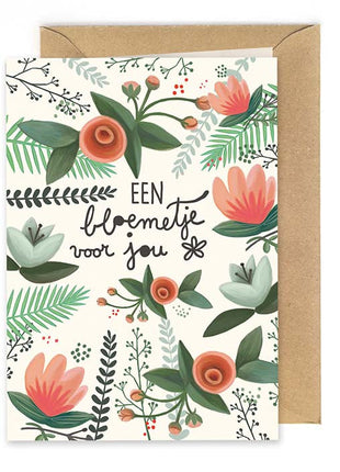 Wenskaart - Een bloemetje voor jou - Lifestyle - Van papier - Wenskaarten