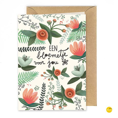Wenskaart - Een bloemetje voor jou - Lifestyle - Van papier - Wenskaarten