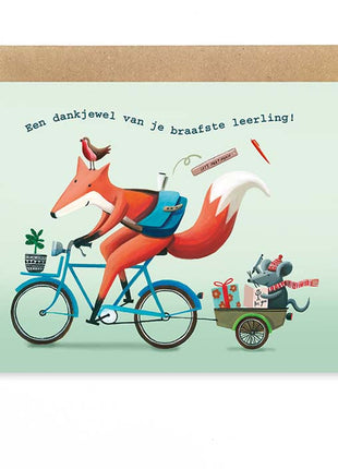 Wenskaart - een dankjewel van je braafste leerling! (juf/meester) - Lifestyle - Van papier - Wenskaarten