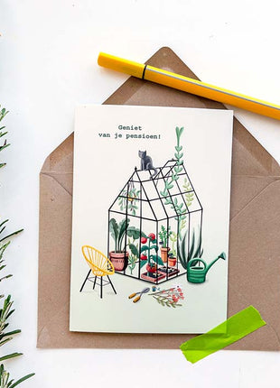 Wenskaart - Geniet van je pensioen! - Lifestyle - Van papier - Wenskaarten