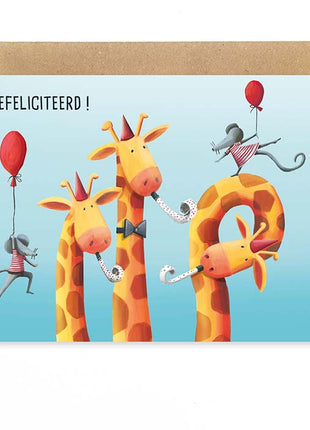 Wenskaart - Giraf - Gefeliciteerd! - Lifestyle - Van papier - Wenskaarten