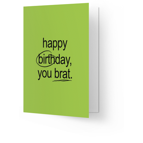 Wenskaart - Happy Birthday you brat. - Lifestyle - Van papier - Wenskaarten - Verjaardag