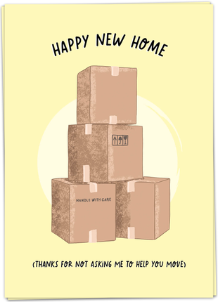Wenskaart - Happy New Home (thans for not..) - Lifestyle - Van papier - Wenskaarten - Nieuw huis