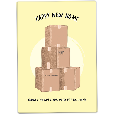 Wenskaart - Happy New Home (thans for not..) - Lifestyle - Van papier - Wenskaarten - Nieuw huis