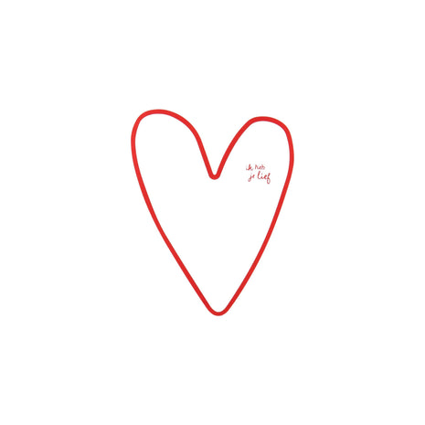 Wenskaart - hart - ’ik heb je lief’ - wit/rood - Lifestyle - Van papier - Wenskaarten - Liefde & Vriendschap
