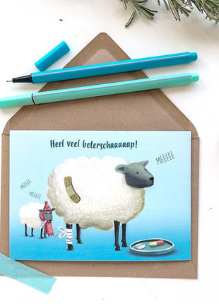 Wenskaart - Heel veel beterschaaaaaaap! (beterschap) - Lifestyle - Van papier - Wenskaarten