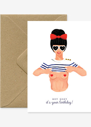 Wenskaart - Hey Sexy - Birthday - Cadeau’s & Lifestyle - Van papier - Wenskaarten - Verjaardag