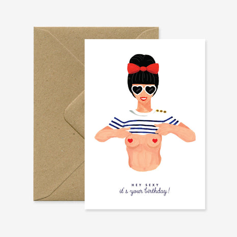 Wenskaart - Hey Sexy - Birthday - Cadeau’s & Lifestyle - Van papier - Wenskaarten - Verjaardag