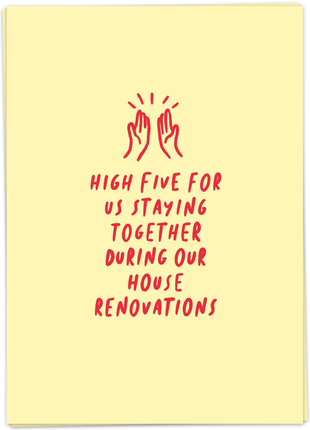 Wenskaart - High Five... house renovations - Lifestyle - Van papier - Wenskaarten - Nieuw huis
