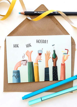 Wenskaart - Hik Hik Hoera! - Lifestyle - Van papier - Wenskaarten