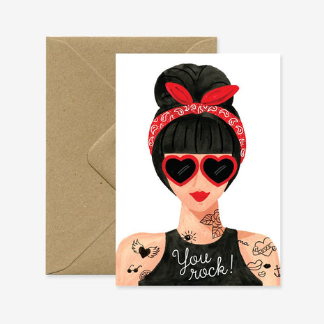 Wenskaart - Hipster Girl - Cadeau’s & Lifestyle - Van papier - Wenskaarten - Verjaardag
