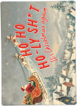 Wenskaart - Ho Ho - Ho-ly Sh*t! - Cadeau’s & Lifestyle - Van papier - Wenskaarten - Feestdagen