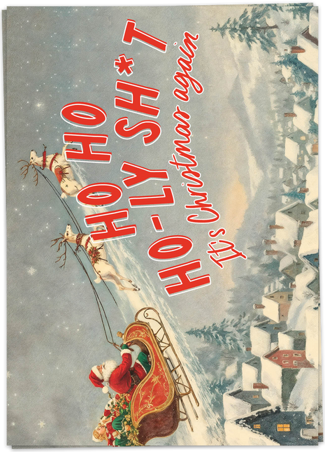 Wenskaart - Ho Ho - Ho-ly Sh*t! - Cadeau’s & Lifestyle - Van papier - Wenskaarten - Feestdagen
