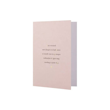 Wenskaart - hoera - gedichtje - oudroze - Lifestyle - Van papier - Wenskaarten - Verjaardag
