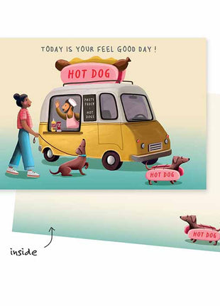 Wenskaart Hot Dog (Feel good day!) Cadeau’s & Lifestyle Van papier Wenskaarten