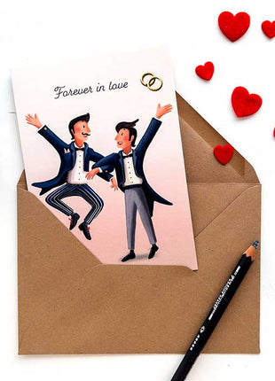 Wenskaart - Huwelijk 2 mannen - Forever in Love - Lifestyle - Van papier - Wenskaarten