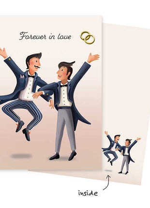 Wenskaart - Huwelijk 2 mannen - Forever in Love - Lifestyle - Van papier - Wenskaarten