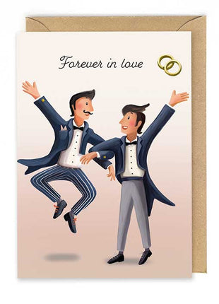 Wenskaart - Huwelijk 2 mannen - Forever in Love - Lifestyle - Van papier - Wenskaarten