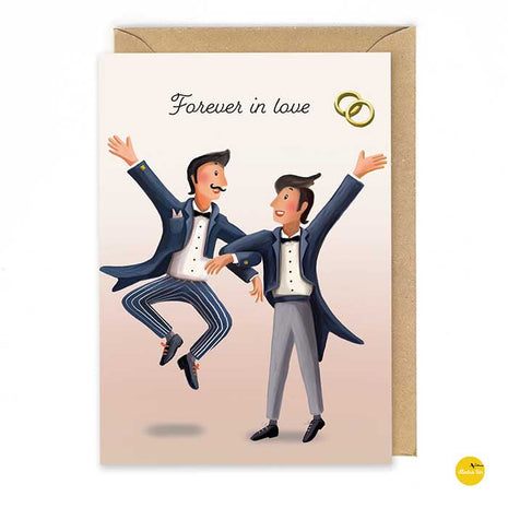 Wenskaart - Huwelijk 2 mannen - Forever in Love - Lifestyle - Van papier - Wenskaarten