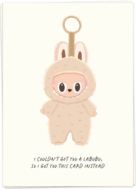 Wenskaart - I couldn’t get you a Labubu - Cadeau’s & Lifestyle - Van papier - Wenskaarten - Bedankt