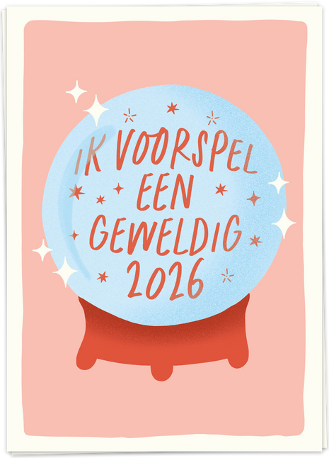 Wenskaart - ik voorspel een geweldig 2026 - Cadeau’s & Lifestyle - Van papier - Wenskaarten - Feestdagen