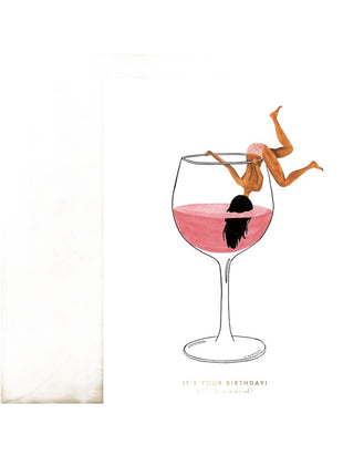 Wenskaart - Just one drink - Birthday - Cadeau’s & Lifestyle - Van papier - Wenskaarten - Verjaardag