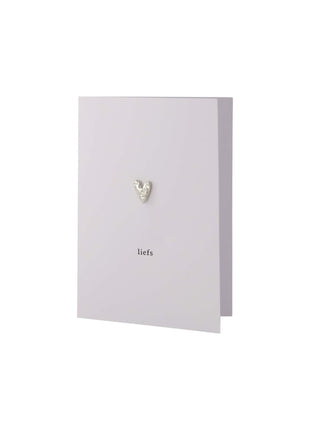 Wenskaart - liefs - broche wit/goud (0801-371) - Lifestyle - Van papier - Wenskaarten - Liefde & Vriendschap