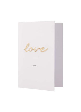 Wenskaart - love - magneet - wit/goud - Lifestyle - Van papier - Wenskaarten - Liefde & Vriendschap