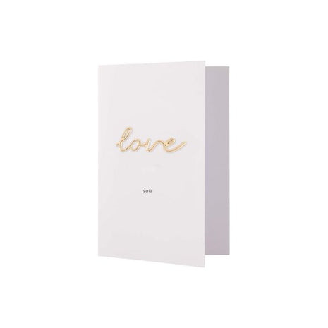 Wenskaart - love - magneet - wit/goud - Lifestyle - Van papier - Wenskaarten - Liefde & Vriendschap