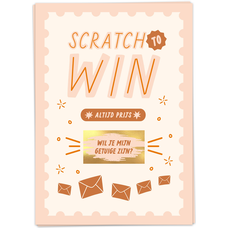 Wenskaart - Lucky Scratch - Wil je mijn getuige zijn? - Lifestyle - Van papier - Wenskaarten - Trouwen