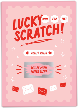 Wenskaart - Lucky Scratch - Wil je mijn meter zijn? - Lifestyle - Van papier - Wenskaarten - Zwangerschap & geboorte
