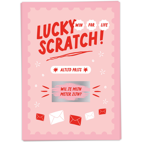 Wenskaart - Lucky Scratch - Wil je mijn meter zijn? - Lifestyle - Van papier - Wenskaarten - Zwangerschap & geboorte