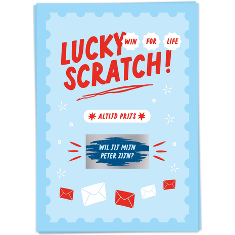 Wenskaart - Lucky Scratch - Wil je mijn peter zijn? - Lifestyle - Van papier - Wenskaarten - Geboorte