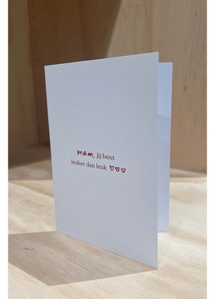 Wenskaart - mam - wit/rood (0801-372) - Lifestyle - Van papier - Wenskaarten - Familie