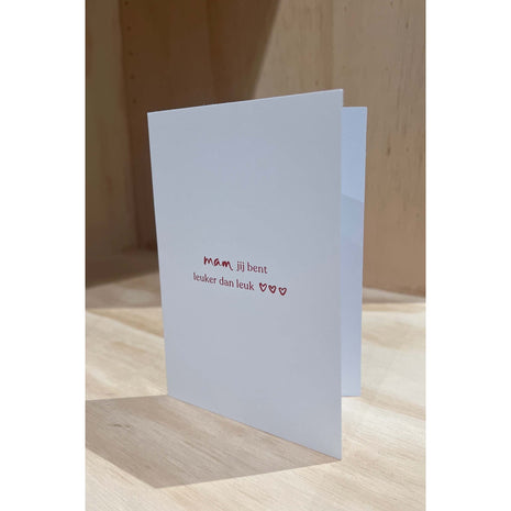 Wenskaart - mam - wit/rood (0801-372) - Lifestyle - Van papier - Wenskaarten - Familie