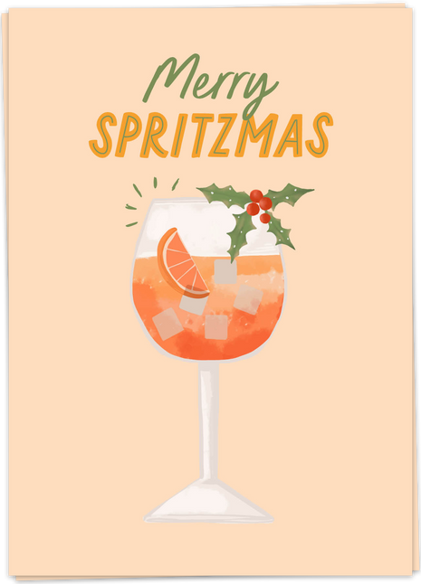 Wenskaart - Merry spritzmas - Cadeau’s & Lifestyle - Van papier - Wenskaarten - Feestdagen
