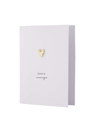 Wenskaart met broche - Hoera zwanger! - Lifestyle - Van papier - Wenskaarten - Geboorte