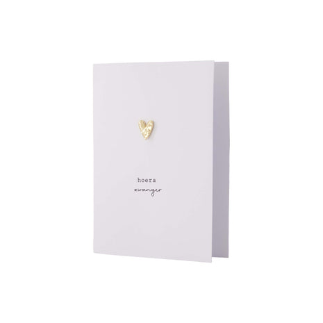 Wenskaart met broche - Hoera zwanger! - Lifestyle - Van papier - Wenskaarten - Geboorte