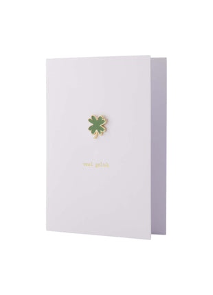 Wenskaart met broche - Veel geluk - Lifestyle - Van papier - Wenskaarten - Geluk