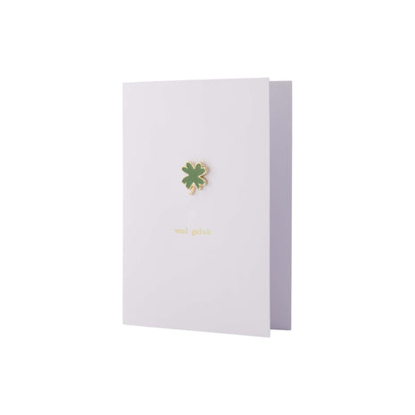 Wenskaart met broche - Veel geluk - Lifestyle - Van papier - Wenskaarten - Geluk