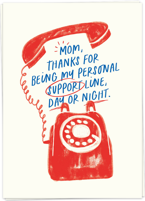Wenskaart - Mom my personal support line... - Cadeau’s & Lifestyle - Van papier - Wenskaarten - Bedankt