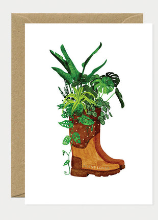 Wenskaart - Plant Lover boots - Cadeau’s & Lifestyle - Van papier - Wenskaarten - Zonder reden