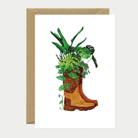 Wenskaart - Plant Lover boots - Cadeau’s & Lifestyle - Van papier - Wenskaarten - Zonder reden