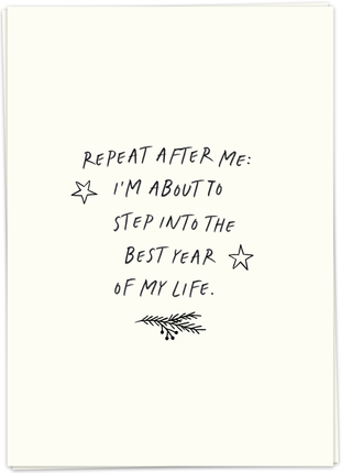 Wenskaart - Repeat after me: best year - Lifestyle - Van papier - Wenskaarten - Feestdagen