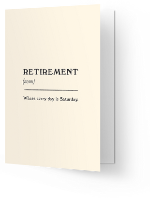 Wenskaart - Retirement - (noun) - pensioen - Cadeau’s & Lifestyle - Van papier - Wenskaarten - Felicitatie