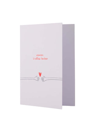 Wenskaart - ’samen is alles leuker’ - wit/rood - Lifestyle - Van papier - Wenskaarten - Liefde & Vriendschap