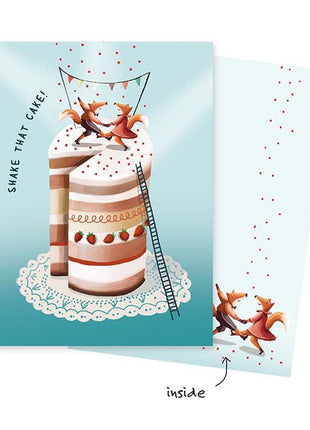 Wenskaart - Shake the cake! - party cake - Lifestyle - Van papier - Wenskaarten