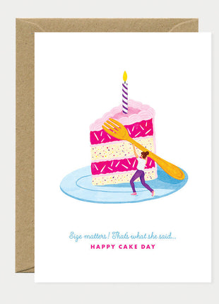Wenskaart - Size matters Cake - Cadeau’s & Lifestyle - Van papier - Wenskaarten - Verjaardag