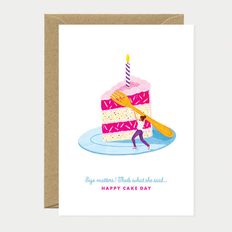 Wenskaart - Size matters Cake - Cadeau’s & Lifestyle - Van papier - Wenskaarten - Verjaardag